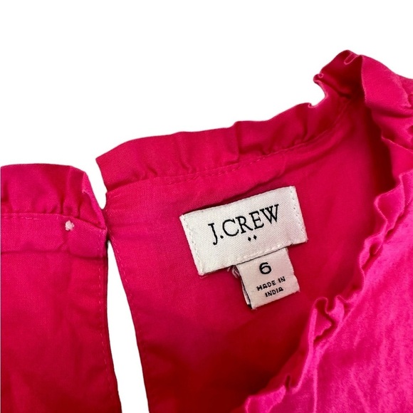 J.Crew Pink Midi Sleeveless Ruffled Neckline Tiered Pink Dress size 6 - Picture 14 of 17